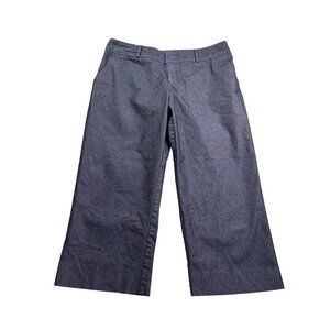 Merona Womens Wide Leg Denim Capri Pants Size 12 Dark Wash Blue